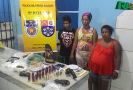 Três mulheres são presas por tráfico de drogas e porte ilegal de arma no Sertão