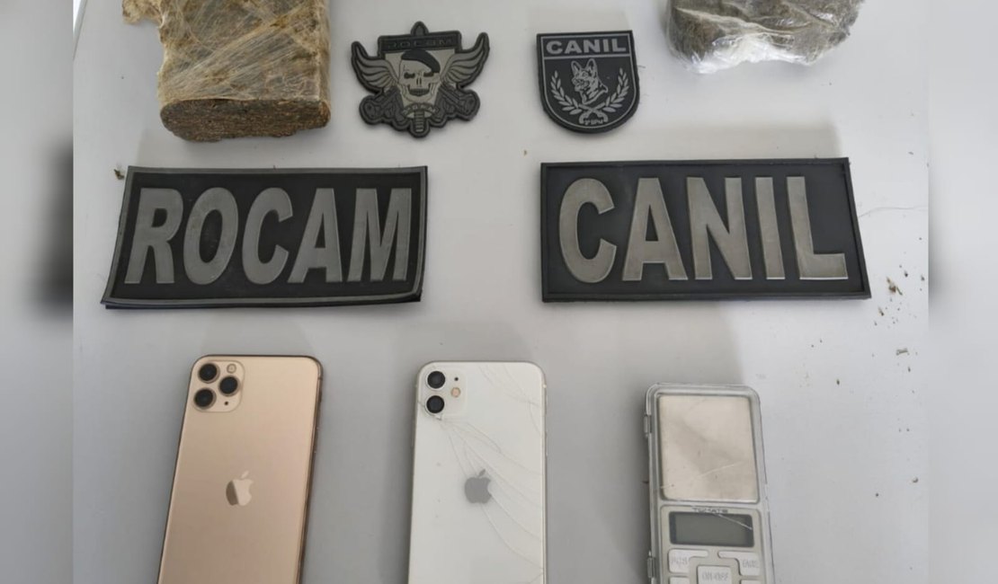 CANIL e ROCAM do 3º BPM apreendem drogas e conduzem suspeitos por tráfico em Arapiraca