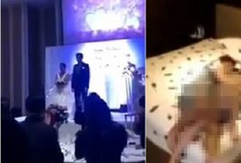 VÍDEO. Durante cerimônia de casamento, noivo expõe vídeo de traição da noiva com cunhado