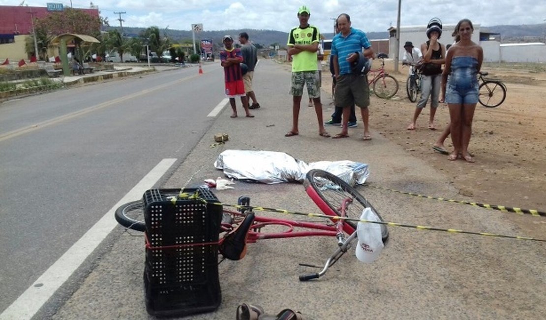 Ciclista morre atropelado por caminhonete em Palmeira dos Índios