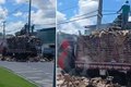 Caminhão carregado com papelão pega fogo em avenida de Maceió