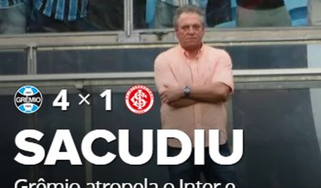 Na festa de Felipão, Grêmio finda jejum e entra no G-4 goleando Inter