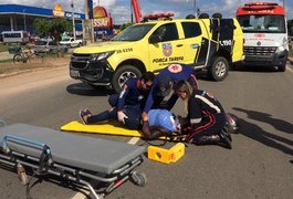 Vídeo: Mulher fica ferida após colisão entre moto e cachorro na AL-220, em Arapiraca