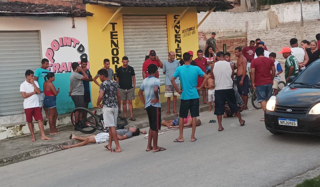 Idosa fica ferida ao ser atropelada por bicicleta, em União dos Palmares