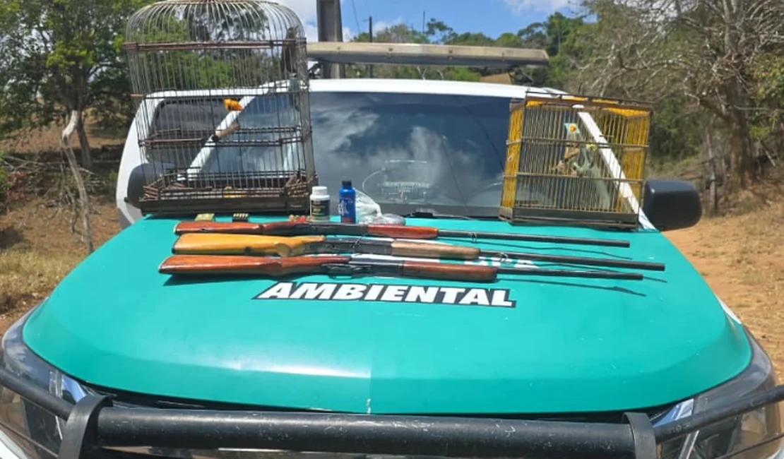 Polícia Ambiental prende homem que criava aves silvestres ilegalmente em residência, no interior de AL