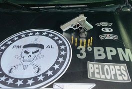 Homem é preso com pistola e munições após ﻿resistir à abordagem policial, em Arapiraca