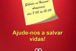 Hemoar alerta para baixo estoque de sangue e convoca doadores