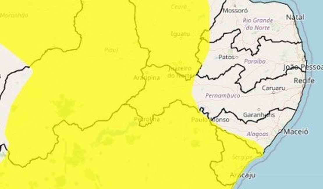 Inmet emite alerta e deve chover em 15 munícipios de Alagoas nas próximas horas; veja lista