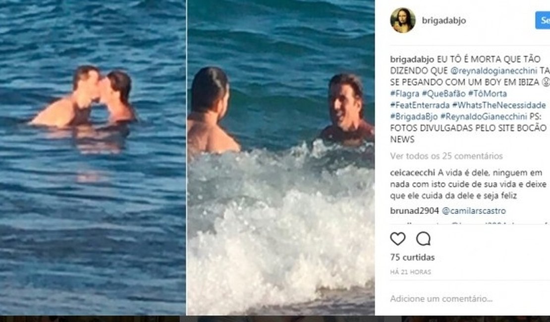 Vazam supostas fotos de Reynaldo Gianecchini beijando outro homem