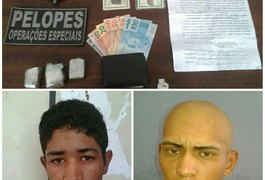 Jovens são detidos com três tabletes de maconha prensada, em Arapiraca