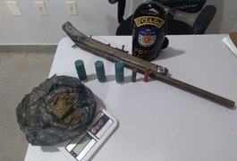 PM captura foragido da justiça e apreende drogas e arma, na Barra de Santo Antônio