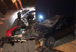 Motociclista morre ao colidir frontalmente com carro de radialista na  na BR-316, no Sertão alagoano