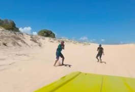 Vídeo. Homens armados tentam interceptar buggy com turistas em duna no Ceará