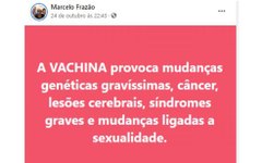 Post de Marcelo Frazão, candidato a prefeito em São Simão (SP), sobre a CoronaVac