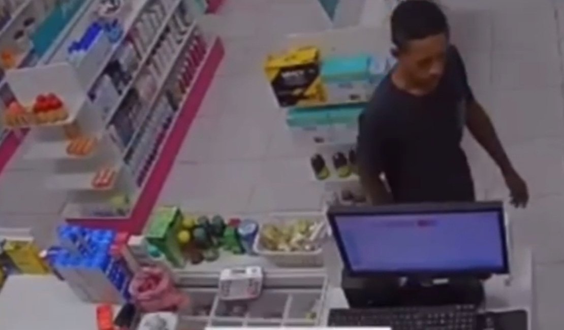 Suspeito de assalto é preso duas horas após o crime, no interior alagoano; câmeras flagraram o crime