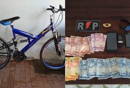 Polícia apreende menores com drogas, dinheiro e bicicleta furtada, no bairro Manoel Teles