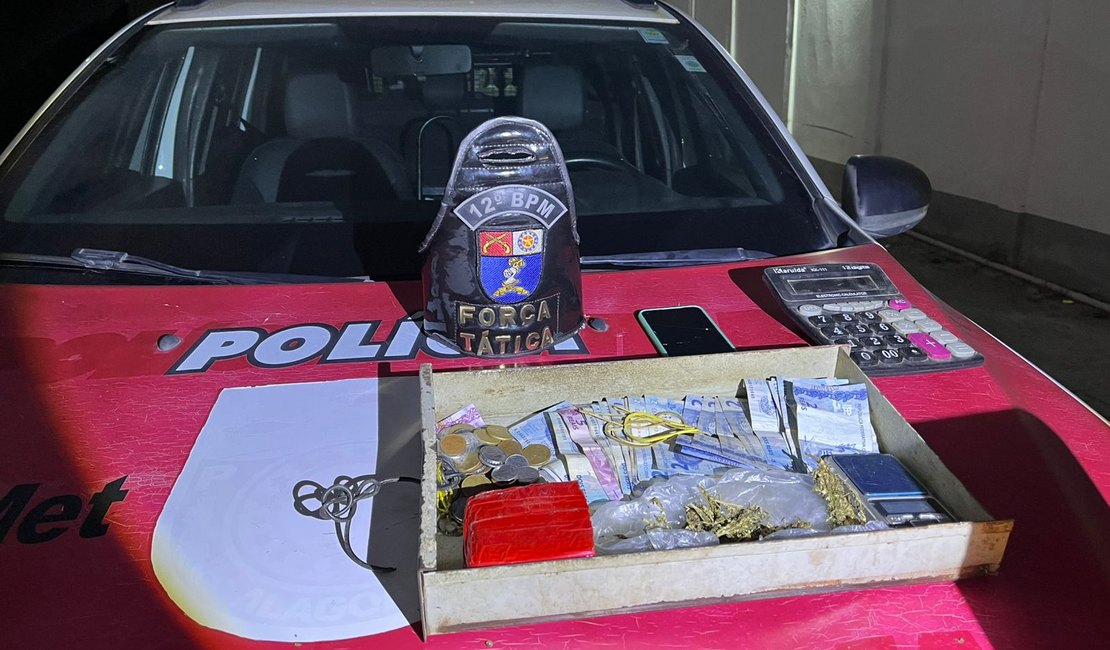 Força Tática do 12º BPM prende dono de ferro velho suspeito de tráfico de drogas, em Maceió