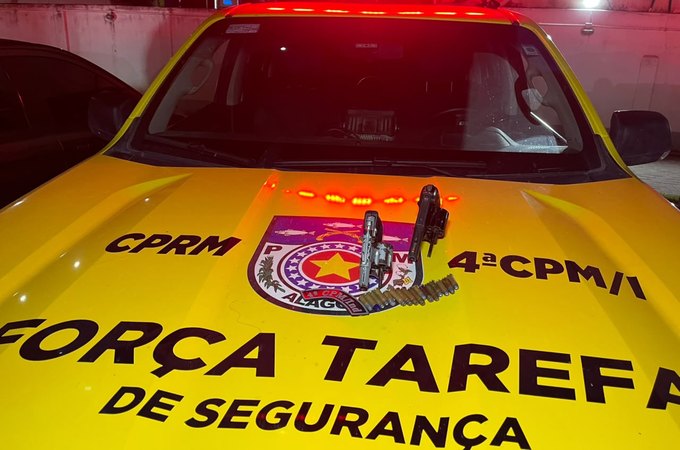 4ª Companhia da PM prende dois homens com dois revólveres na Barra de São Miguel