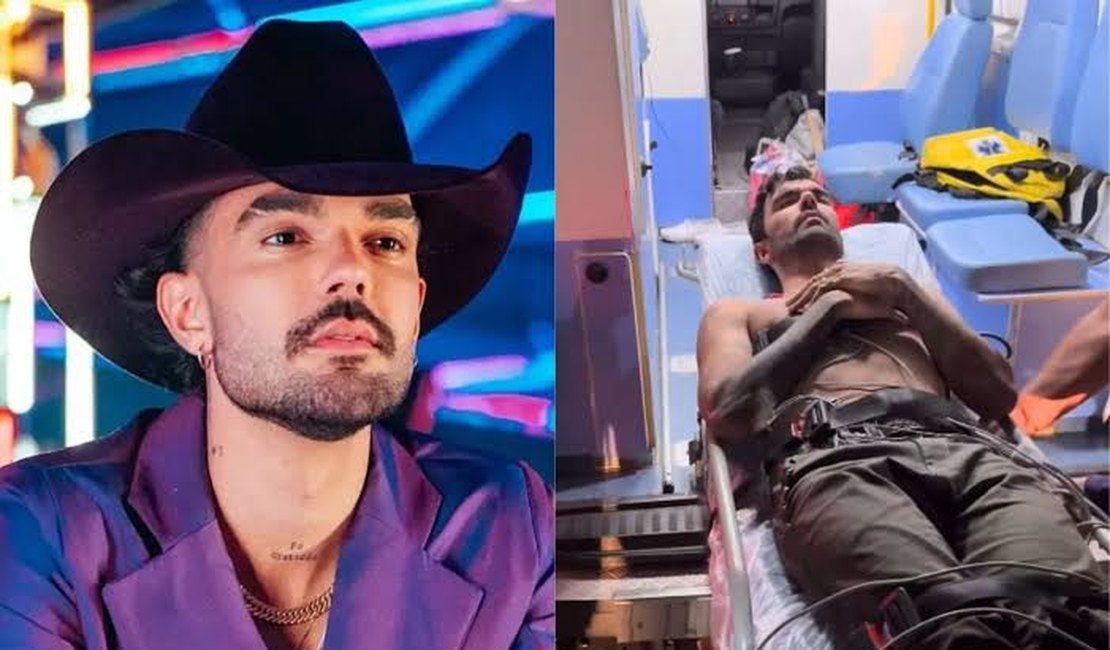 Luan Pereira sofre arritmia cardíaca e é socorrido às pressas em ambulância