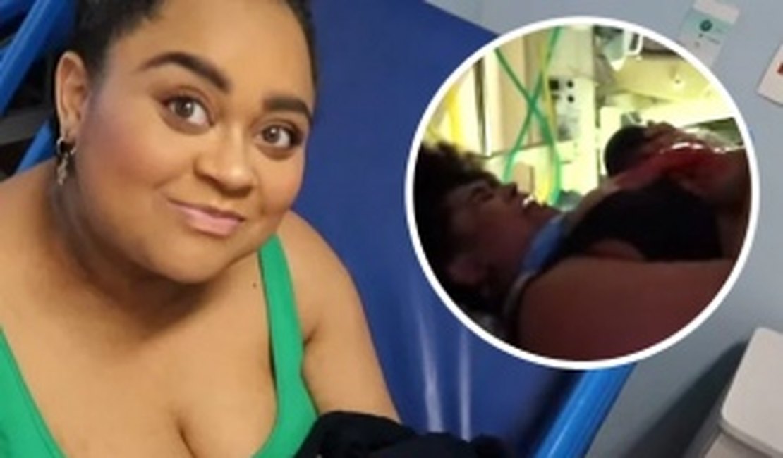 Rízia Cerqueira mostra vídeo do parto do filho Yaweh