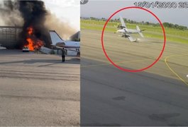 Avião bate asa no chão, derrapa, explode e deixa 2 mortos em MT