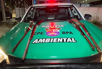 Batalhão Ambiental apreende quatro espingardas usadas em caça ilegal