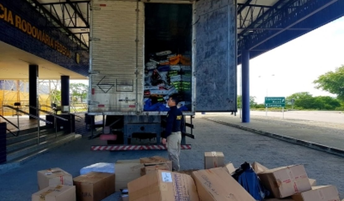 Vídeo. PRF apreende carga com mercadorias falsificadas no Sertão de Alagoas
