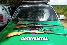 Operação apreende espingardas e resgata caranguejos no interior de Alagoas