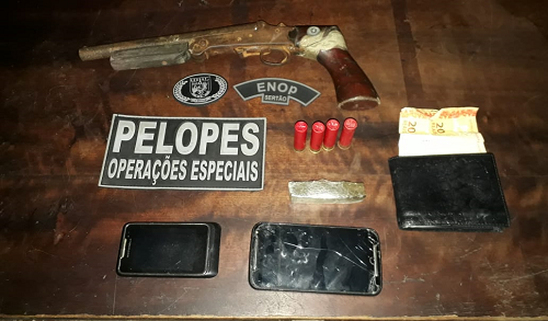 Pelopes retira de circulação mais uma arma e prende suspeito, em Arapiraca