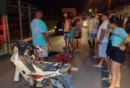 Motociclista supostamente embriagado fica ferido após perder controle de veículo, em Arapiraca