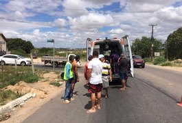 Condutor de moto fica ferido após colisão em Arapiraca