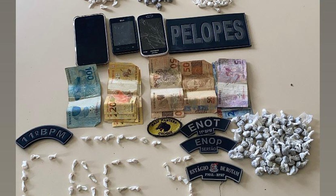 Polícia prende uma mulher e dois homens suspeitos de tráfico de drogas em Penedo