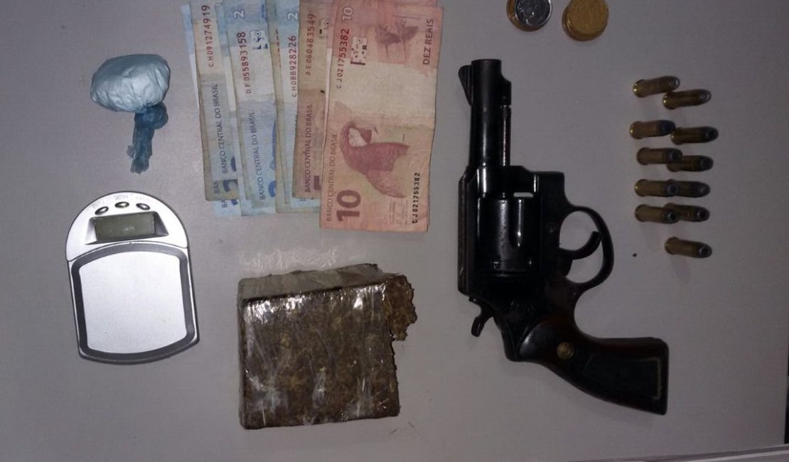 Grupo é autuado em flagrante por porte ilegal de arma e tráfico de drogas em Atalaia