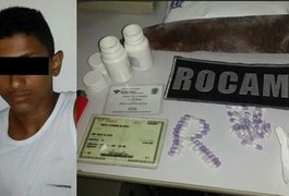 Rocam apreende garoto de 14 anos por tráfico de drogas em Arapiraca