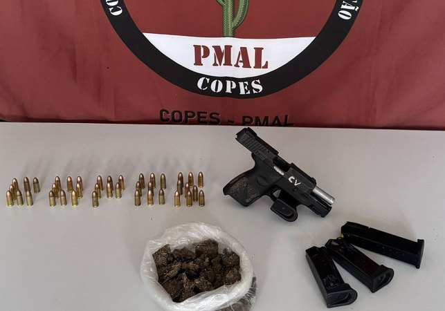 Suspeito foge e abandona pistola 9 mm durante ação da Copes, em Limoeiro de Anadia