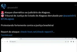 Sites do TJ e MP de Alagoas são alvos de hacker e ficam fora do ar