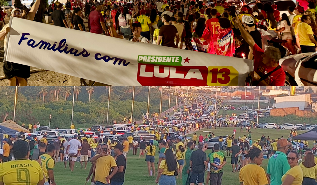 Atos a favor de Lula e Bolsonaro reúnem dezenas de pessoas em Arapiraca