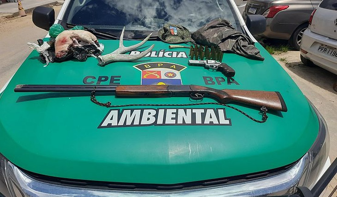 Armas de fogo utilizadas para caça ilegal são apreendidas no interior de Alagoas