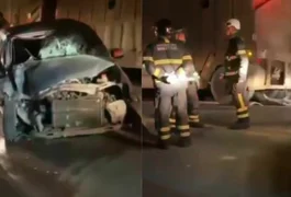 Colisão entre carro e carreta deixa três pessoas feridas na BR-316, em Atalaia