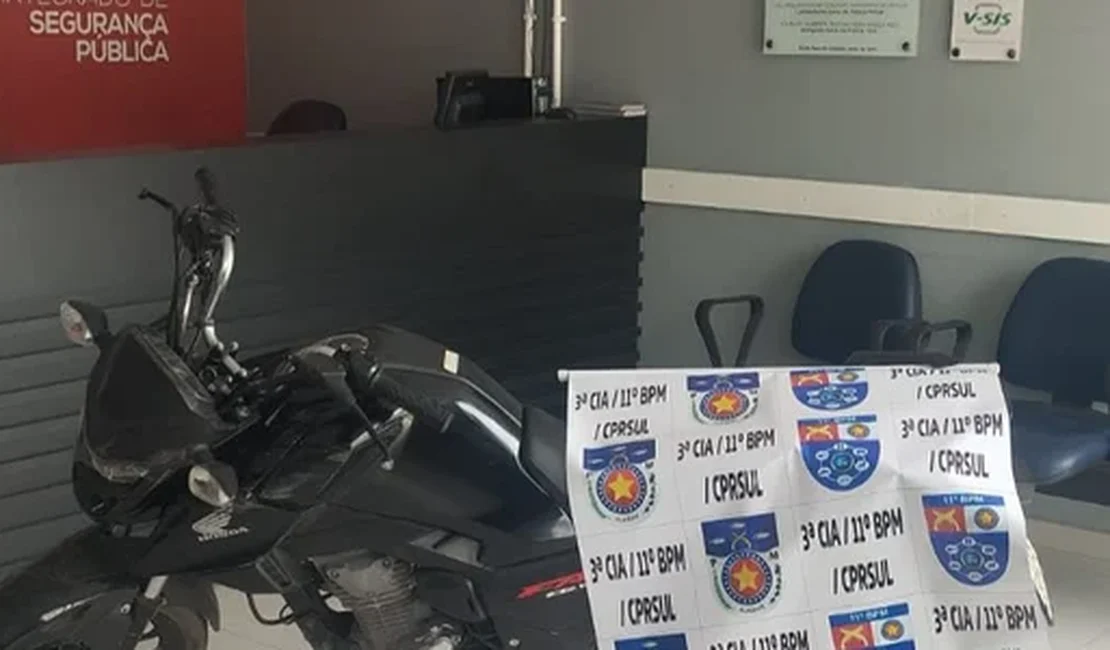 Suspeito é localizado com moto roubada em Propriá; veículo estava em cidade alagoana