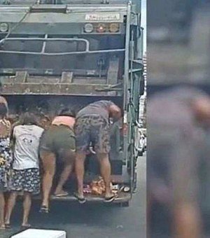 Vídeo: Pessoas buscam comida em caminhão de lixo em Fortaleza, no Ceará
