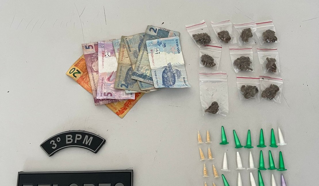 Suspeito é preso por tráfico de drogas no bairro Canafístula, em Arapiraca