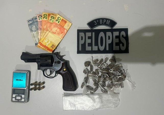 Homem com histórico criminal extenso é preso com maconha e revólver no Brisa do Lago