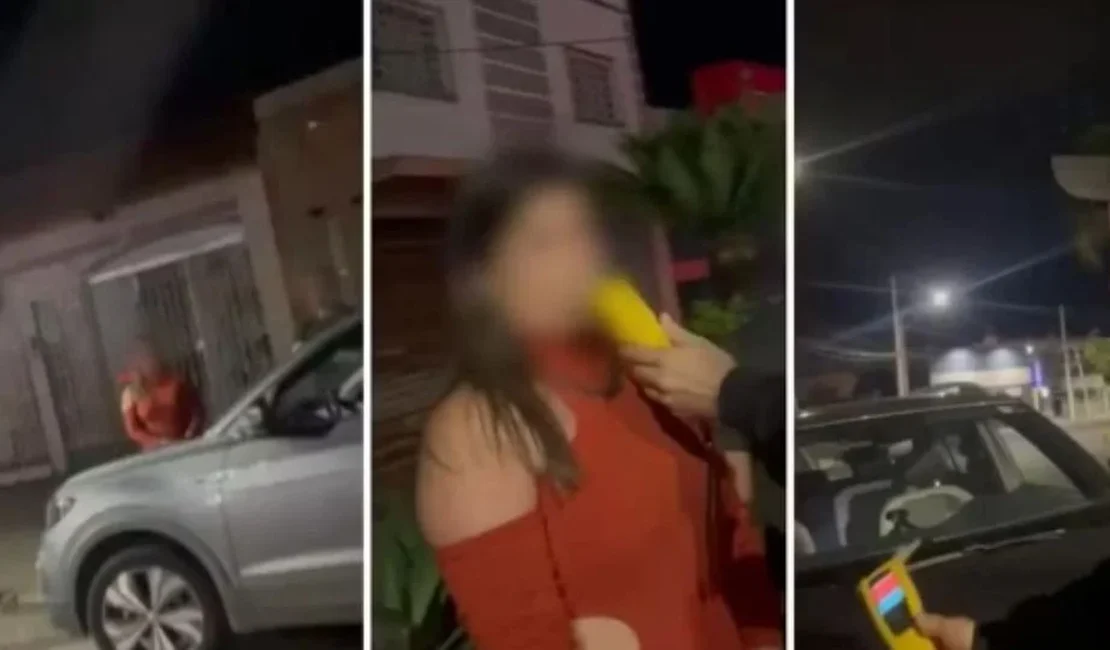 VÍDEO: Motorista embriagada diz que tem bafômetro comprado na Europa e tenta convencer policiais a usá-lo em blitz