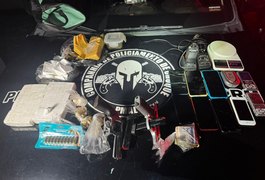 Companhia de Choque da PM apreende armas de fogo, munições e mais de 3 Kg de drogas, em Maceió