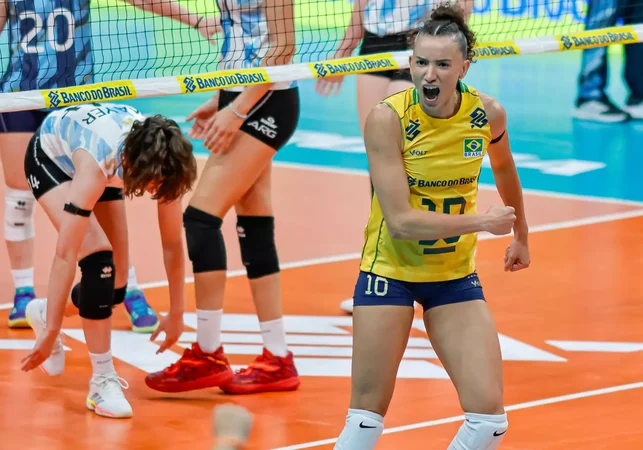 Brasil vence Argentina no vôlei feminino e garante vaga nas Olimpíadas
