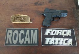 PM prende suspeitos com droga e simulacro de arma de fogo, em Arapiraca