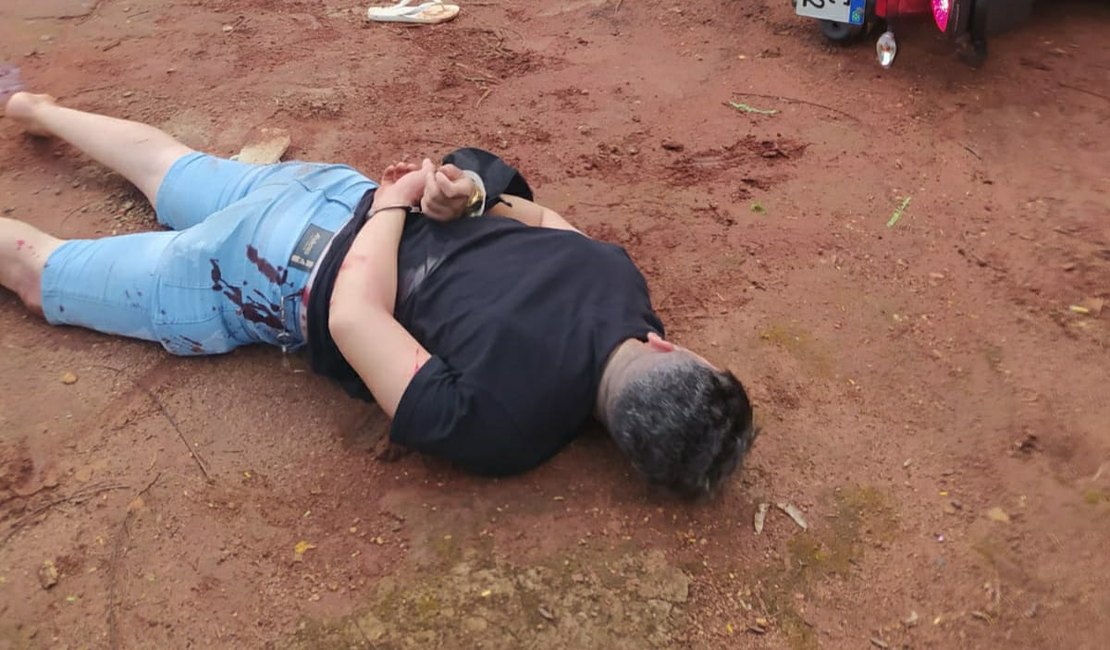 Homem tenta matar ex-esposa e irmão dela com peixeira e é impedido por guarnição do 3° BPM, em Limoeiro