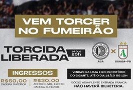 Com liberação da torcida, ASA define valores de ingressos e medidas de segurança sanitária para o confronto