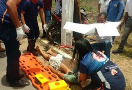 Motociclista fica ferido ao derrapar em banco de areia no bairro Bonsucesso, em Arapiraca